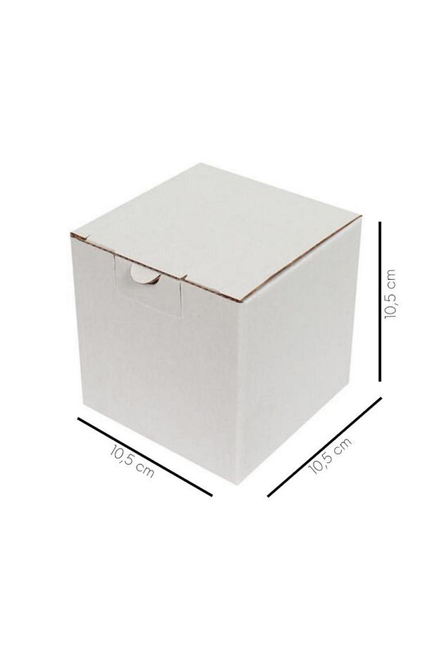10,5x10,5x10,5 Cm Beyaz Kilitli E-ticaret Kutusu, Kupa Kutusu, Mum Kutusu 10 Adet - 4
