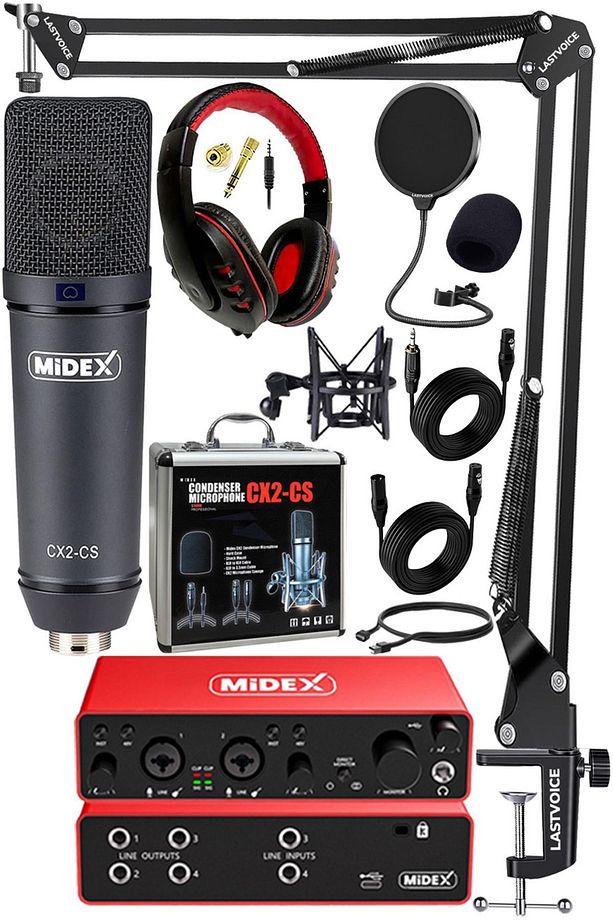 Functional Paket-4 Stüdyo Ekipmanları Mikrofon 4 Çıkış Ses Kartı Full Set - 1