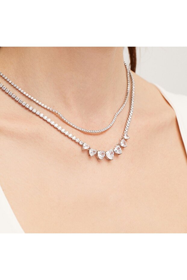 3mm Rhodium Su Yolu Kolye - 4