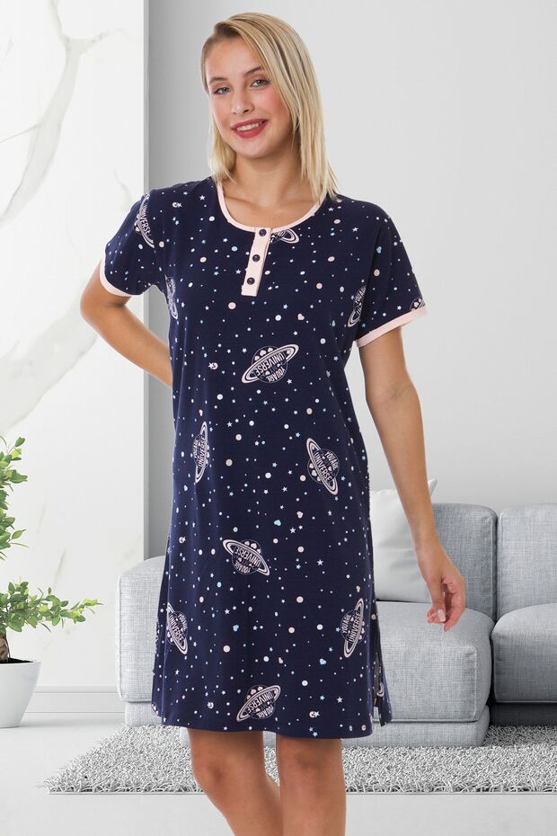 Women's Nightgown with Cotton Placket
