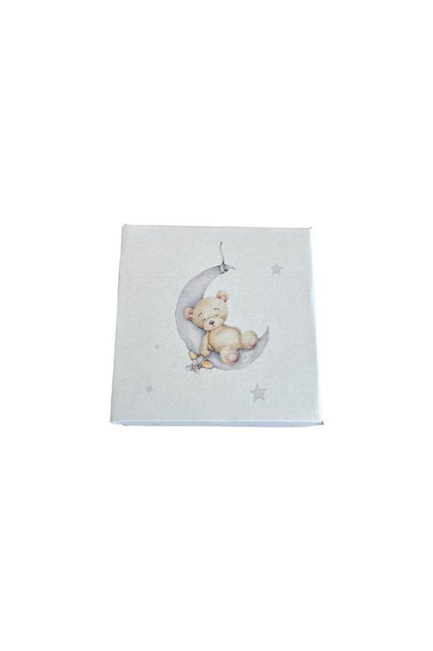 Ayıcık Baskılı Mavi Hediye Kutusu 1 Adet 17x17x9cm - 3