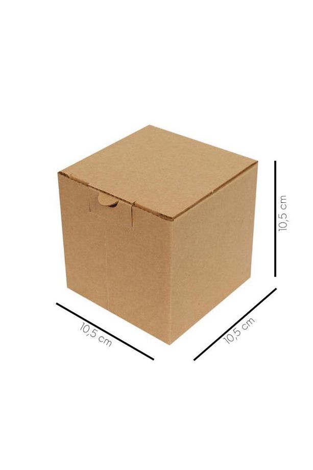 10,5x10,5x10,5 Cm Kilitli E-ticaret Kutusu, Kupa Kutusu, Mum Kutusu 10 Adet - Kahverengi - 1 x 10 - - 4