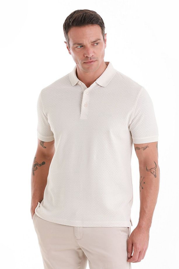 Taş Regular Fit Düz Merserize Polo Yaka 100% Pamuk Tişört - 4