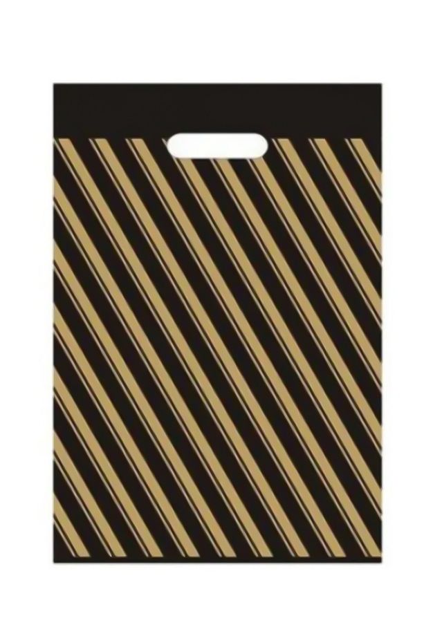 Takviyeli Torba Diagonal Desenli Sağlam Dayanıklı Kulplu Lüks Alışveriş Poşeti 2 No 50 Ad 26x38 - 6