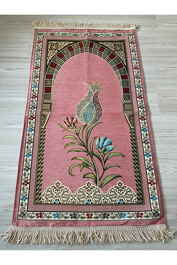 Dowry, Gift, Mevlütlük, Bohçalık Ultra Luxury Lined Tulip Garden Prayer Mat