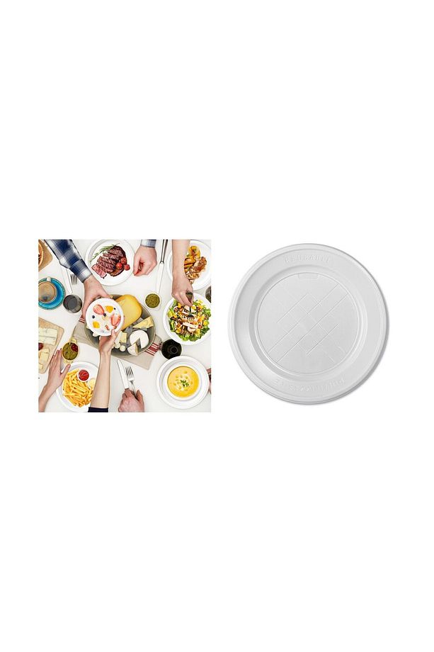 PVC TABAK SET 36 ADET,KULLAN AT 20,5cm PARTİ,DÜĞÜN YEMEK TAKIMI - 1