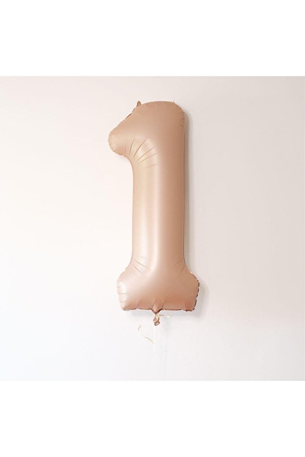 Retro Champagne Cream Number Foil Balloon 1 Year Old Balloon