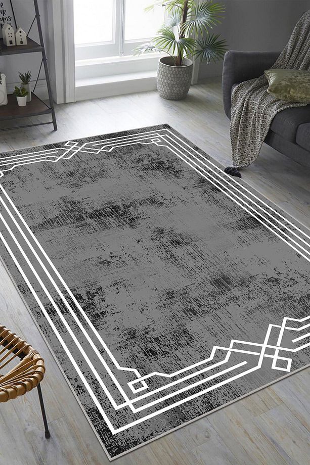 Modern Dijital Baskı Dört Mevsim Yıkanabilir Kaymaz Taban Salon Halısı Mutfak Halısı Yolluk YVC - 3