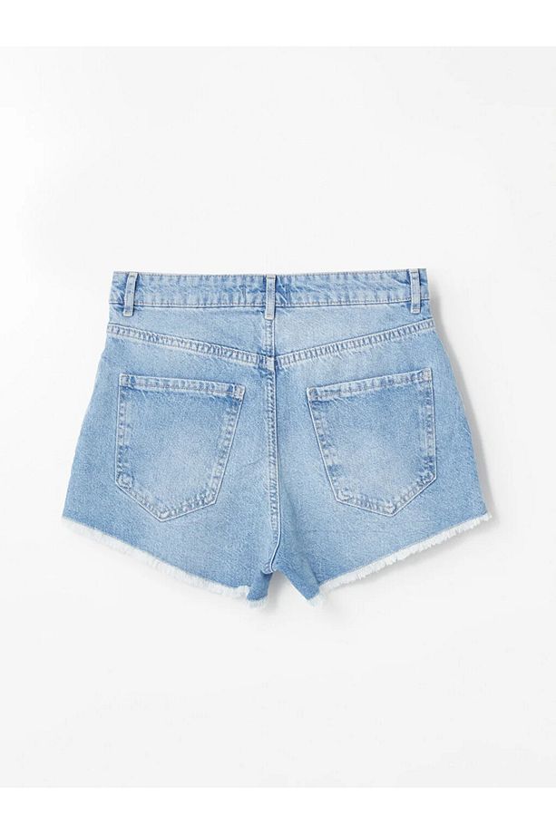 LCW Jeans Standart Fit Yırtık Detaylı Kadın Jean Şort - 6