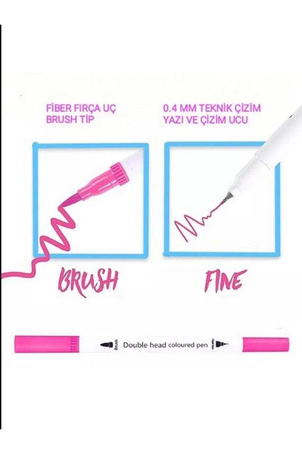 Çift Taraflı Brushpen 36’Lı Marker Kalem Seti Bullet Jurnal Mandala Eskiz Boyama Seti - 8