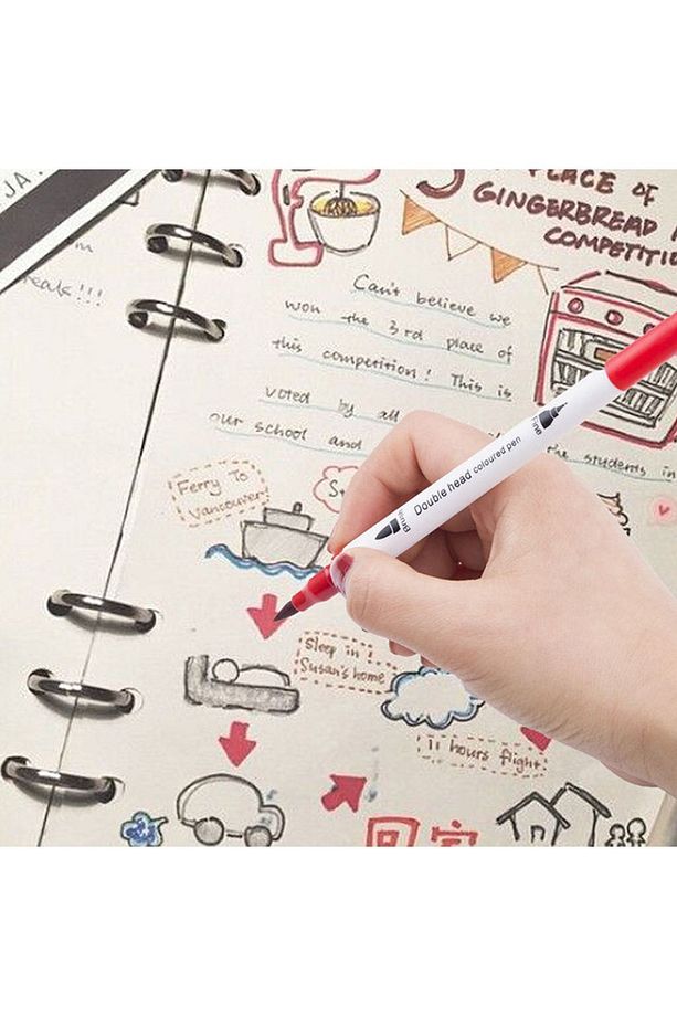 Çift Taraflı Brushpen 36’Lı Marker Kalem Seti Bullet Jurnal Mandala Eskiz Boyama Seti - 5