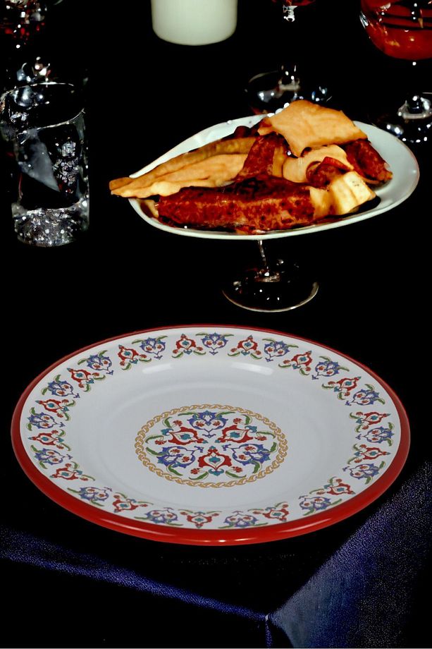 30 No 30 Cm Emaye Yemek Tabağı Tabak Servis Yemek Kamp Piknik - 2