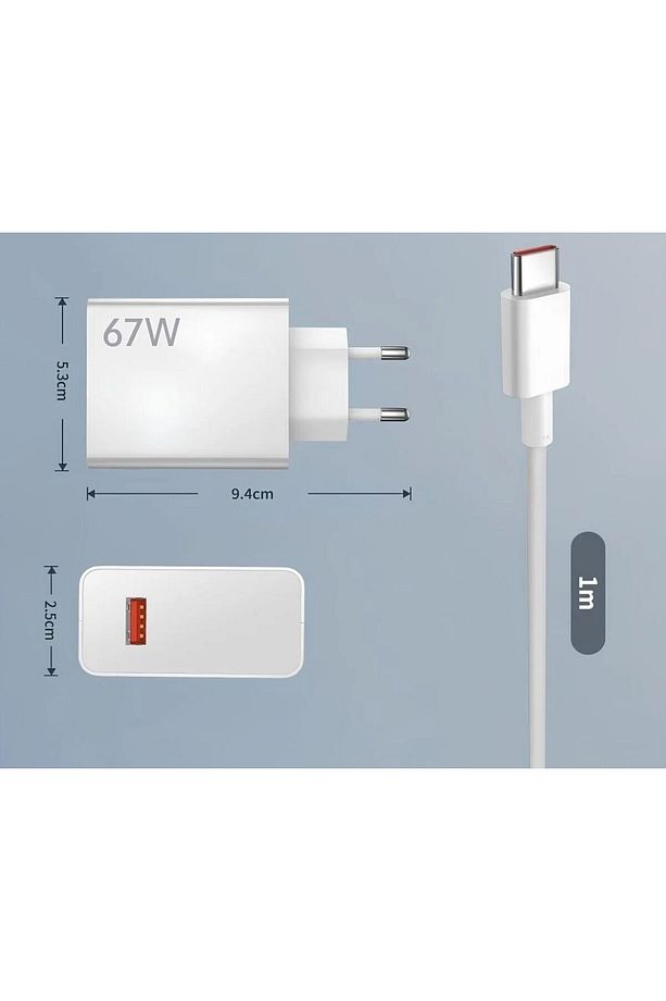 Type-c 67w Tüm Type-c Telefonlara Uyumlu Turbo Hızlı Şarj Adaptörü Ve Kablo Set - 2