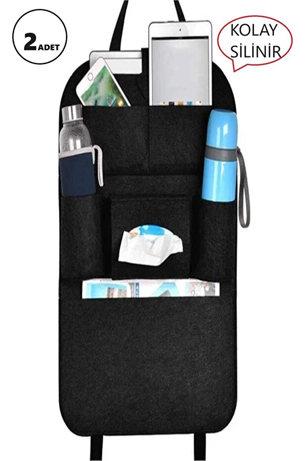 Car Vehicle Auto Seat Back Napkin Holder and Cup Holder Felt Travel Organizer