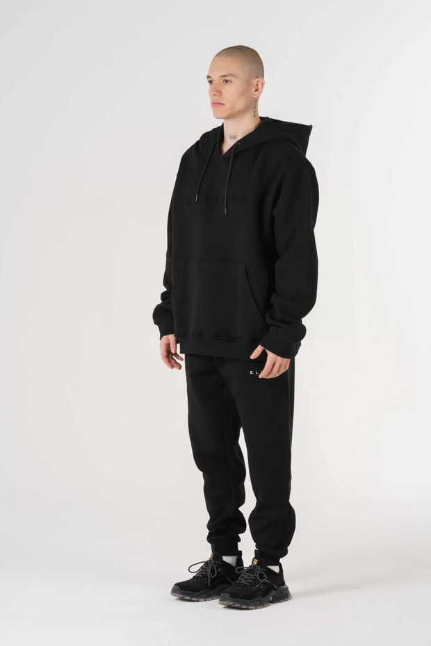 ELITAIR - Oversized Logo Jogger SIYAH - 4