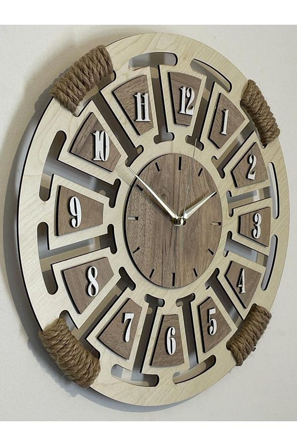 Lazer Kesim Dekoratif Duvar Saati 40x40 - 3