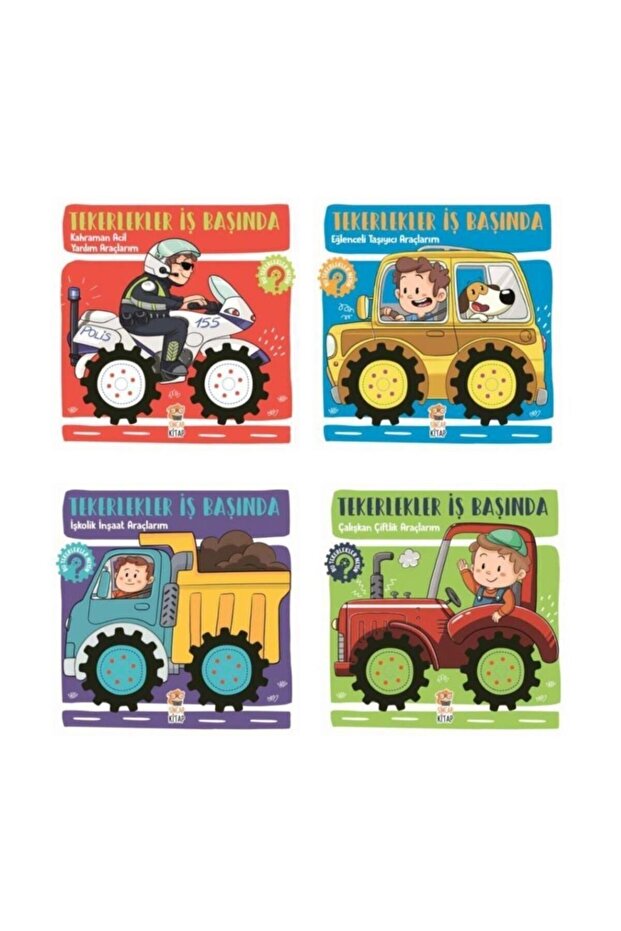 Pedagog Onaylı Hareketli Tekerler Seti 4 Kitap