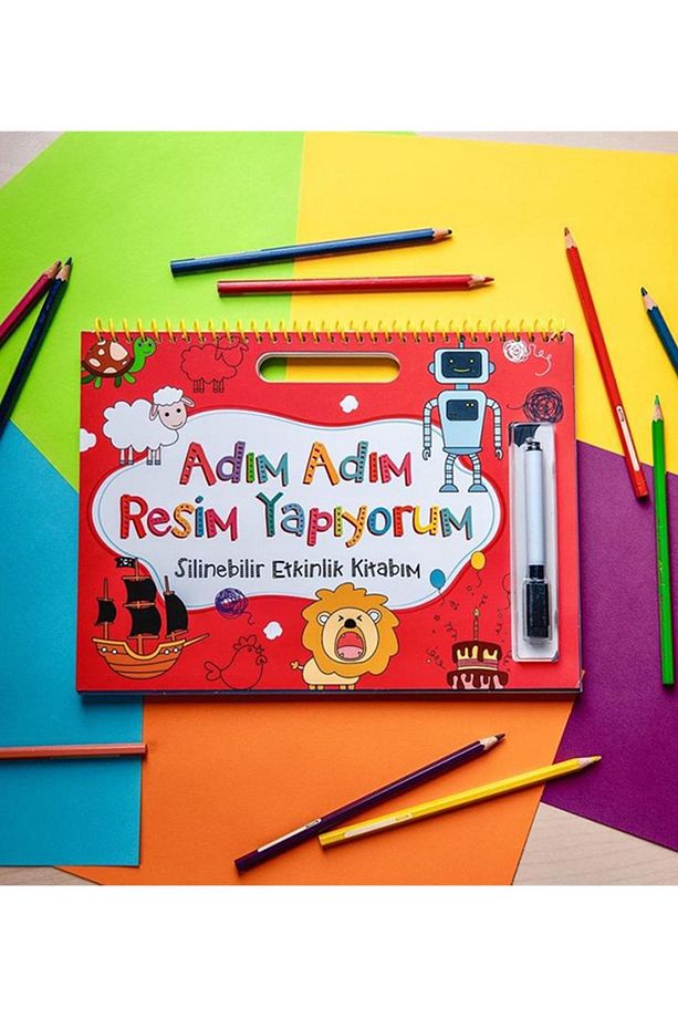 Silinen Kitaplar Serisi Adım Adım Resim Yapıyorum Kırmızı Ve Sarı Kitap Seti - 3