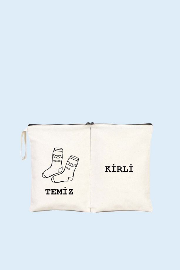 Baskılı Kirli-Temiz Seyehat (Çorap)  Torbası (1 Adet) - 1