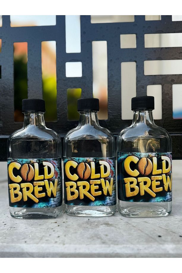 Coldbrew Şişesi Cam Şeffaf Şişe 3 ADETLİ Suya Dayanıklı 3D PVC Etiketli 200 ml Şişe - 4