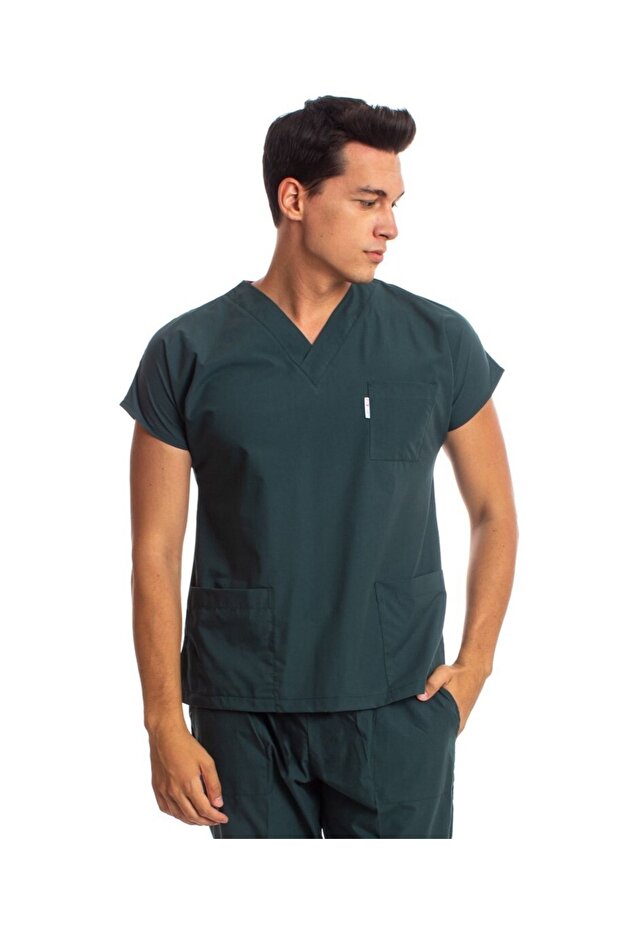 Surgical Doctor Nurse Hunter Green Jersey Single Top