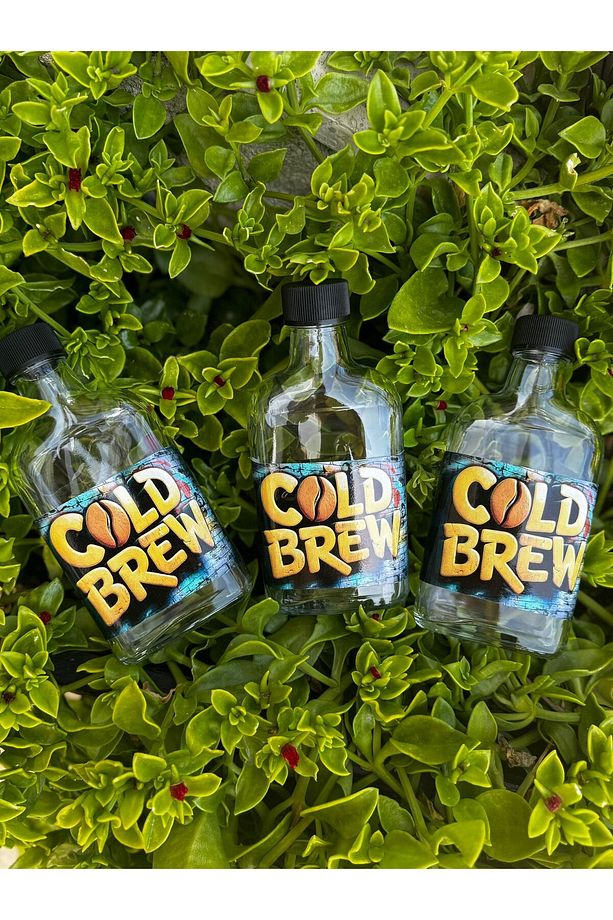Coldbrew Şişesi Cam Şeffaf Şişe 3 ADETLİ Suya Dayanıklı 3D PVC Etiketli 200 ml Şişe - 1