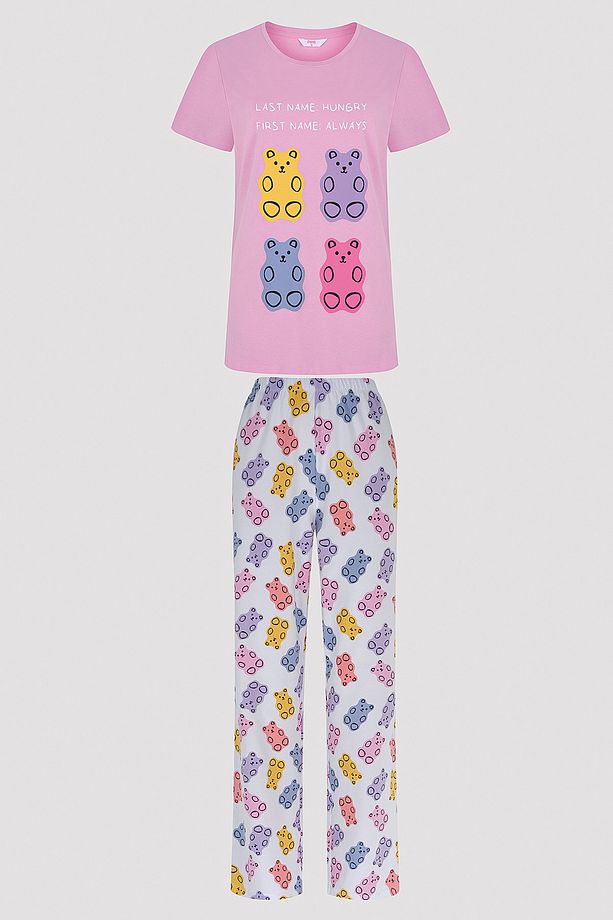Gummy Bear Pembe Pantolon Pijama Takımı - 6