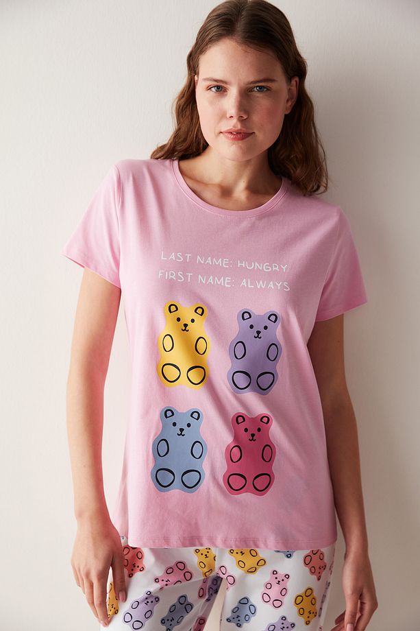 Gummy Bear Pembe Pantolon Pijama Takımı - 3