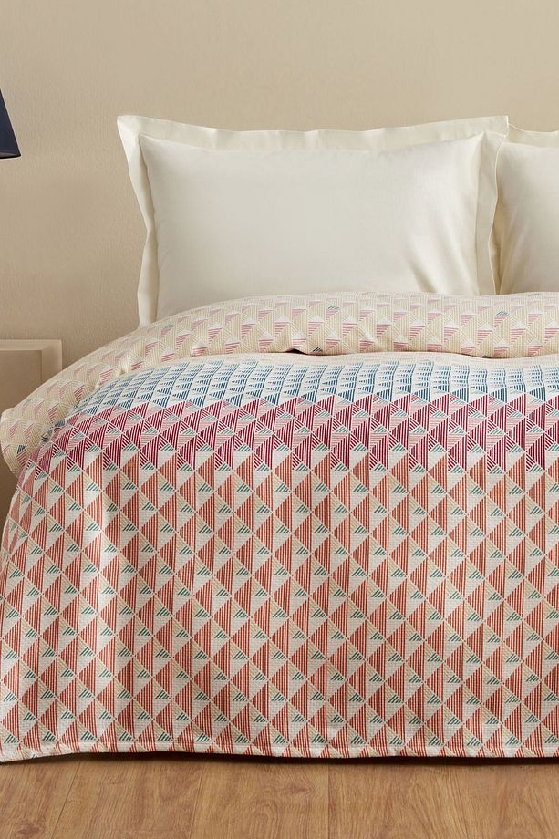 Dace %100 Pamuk Çift Kişilik Tek Pike Multicolor PP - 2