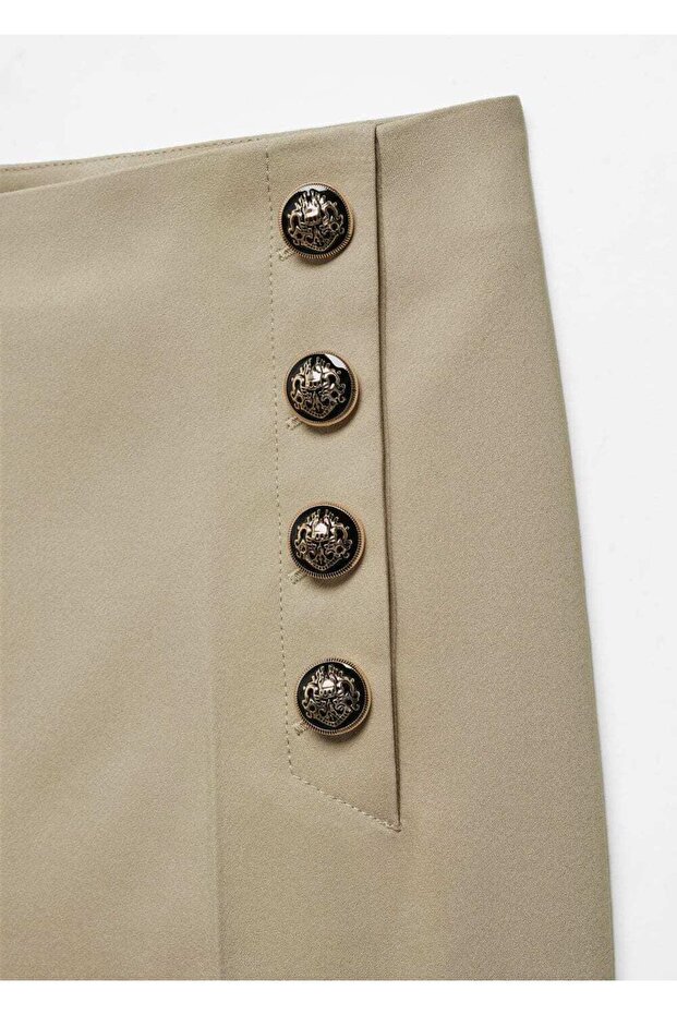 Kısa paçalı düğmeli pantolon - 7