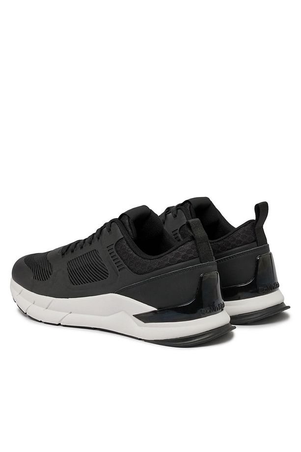 Erkek Marka Logolu Bağcıklı Kaydırmaz Tabanlı Günlük Siyah Sneaker HM0HM01283-BEH - 4
