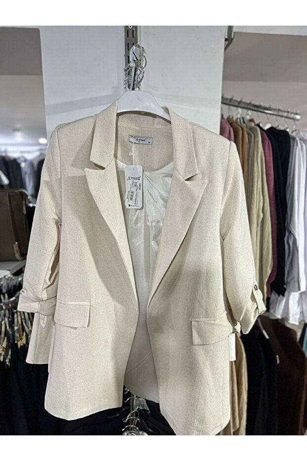 KREM BLAZER CEKET - 1