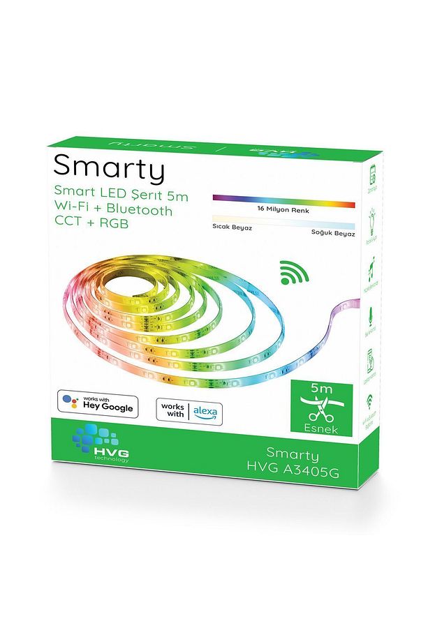 Akıllı Led Şerit ( Ampul Hediyeli )5 Metre Wi-fi Bluetooth Akıllı Telefon Ile Kontrol - 1