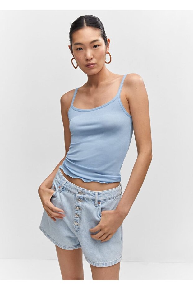 Ribana askılı bluz - 1