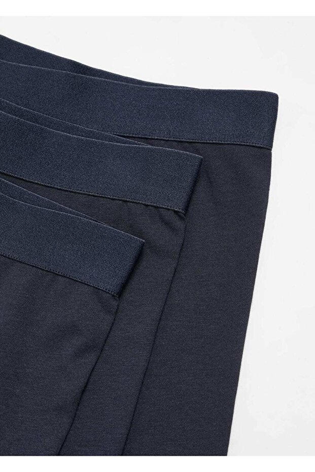 3'lü Mavi Pamuklu Boxer Seti - 2