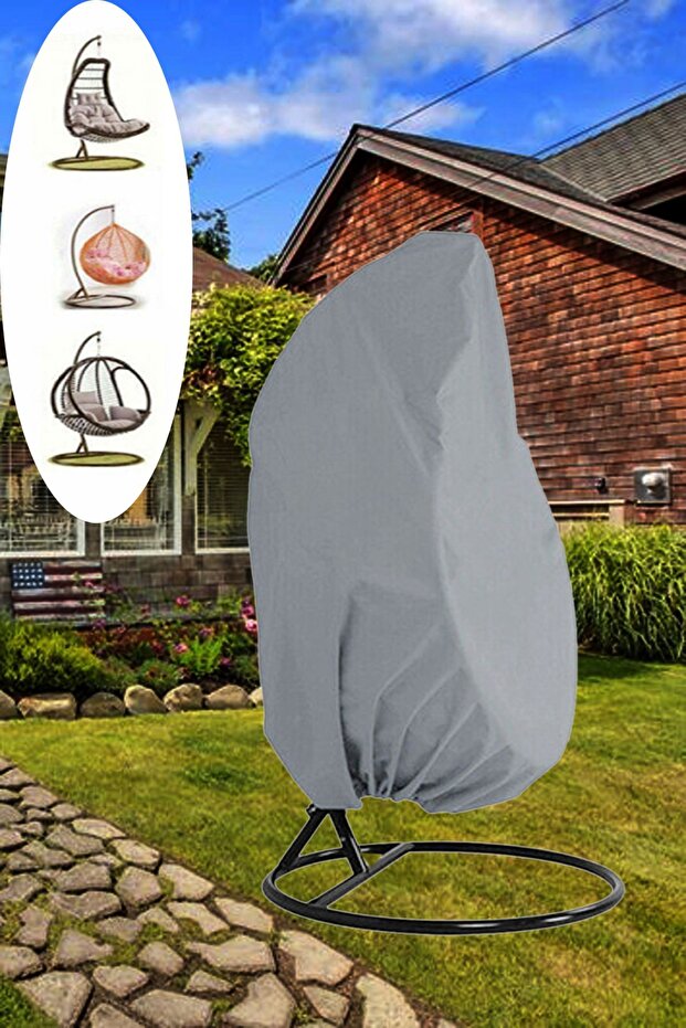Gray Cocoon Waterproof Hazelnut Macrame Hammock - Garden Balcony Protection Cover