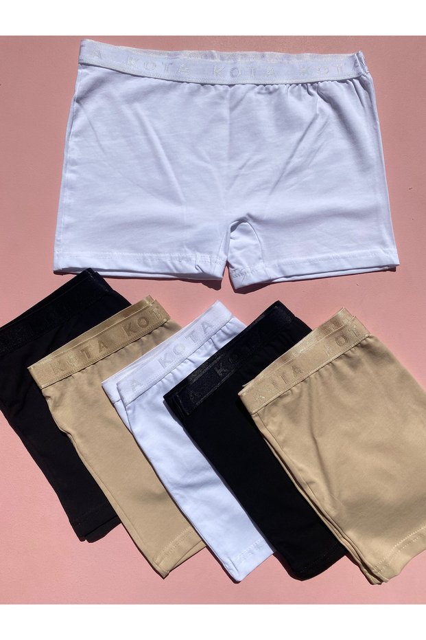 Women's Cotton Lycra Fabric 6-Piece Mini Shorts Boxer (2 Black, 2 White, 2 Skin Color)