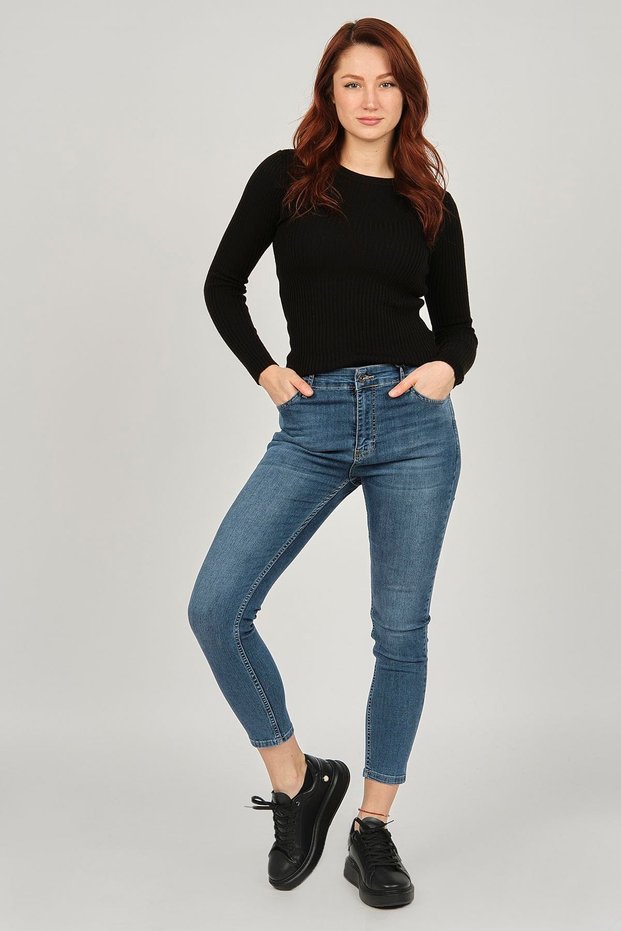 Women's High Waist Jean Pants 5370693 Blue