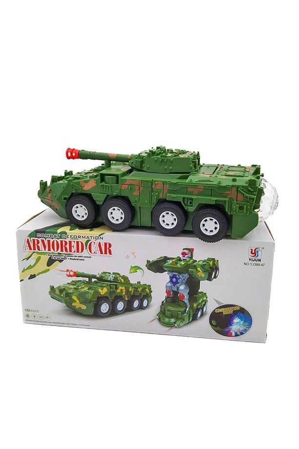Transformers Robot Olan Tank Sesli Işıklı Çarpıp Dönen Askeri Zırhlı(VİDEOLU) - 6