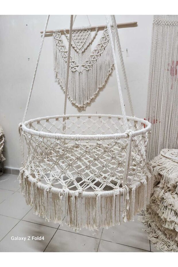Makrome Özel Örgü Salıncak Hamak Beşik Model 100 cm - 4