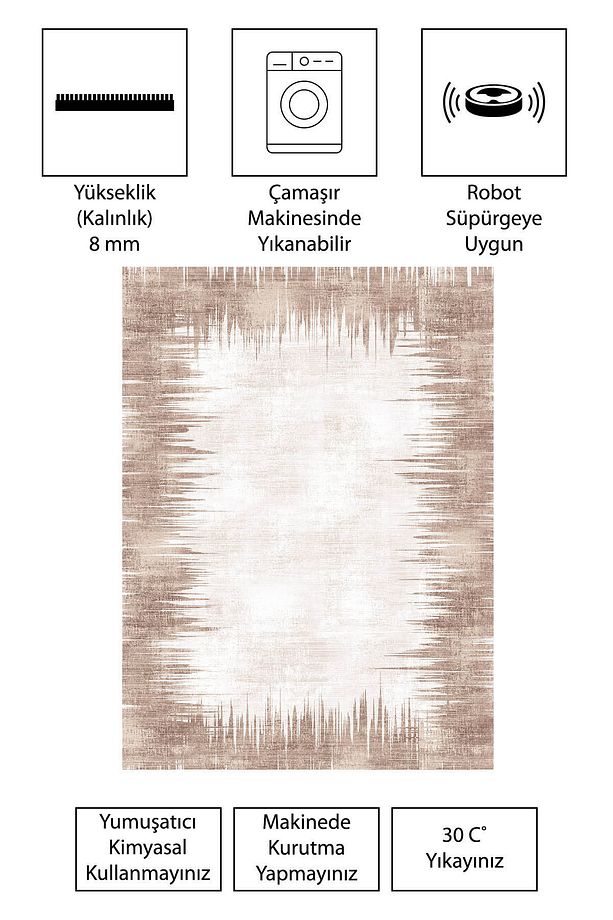 Modern Dijital Baskı Dört Mevsim Yıkanabilir Kaymaz Taban Salon Halısı Mutfak Halısı Yolluk FBH - 4