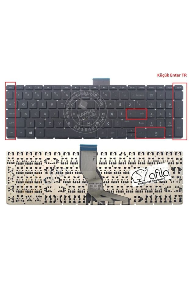HP Pavilion Gaming 15-ec2033nt (4G8U0EA20) Notebook Klavyesi, Yeşil Tuş Takımı (Siyah TR) ışıklı - 1