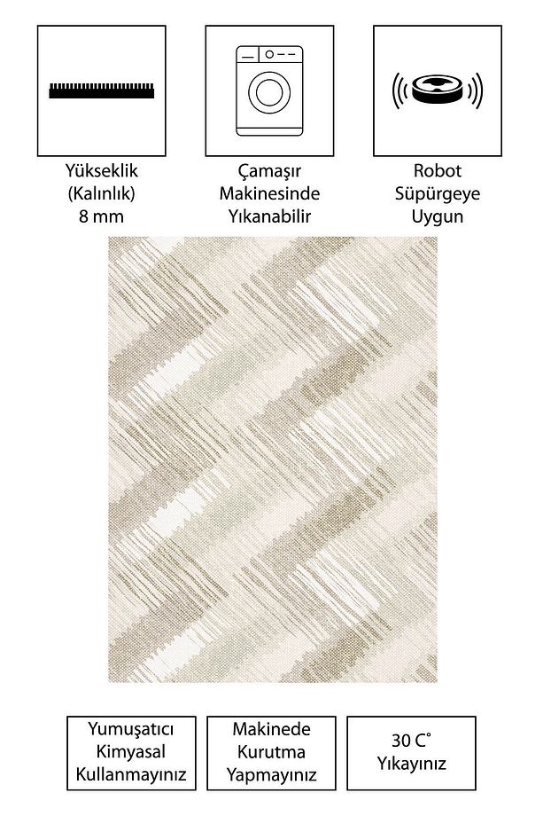 Modern Dijital Baskı Dört Mevsim Yıkanabilir Kaymaz Taban Salon Halısı Mutfak Halısı Yolluk FBH - 4