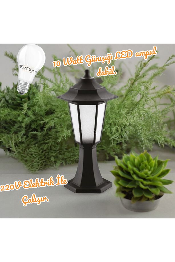10 Watt Günışığı Ampul Dahil Set Üstü Bahçe Aydınlatma Armatürü, Bahçe Duvar Aydınlatma Apliği - 3