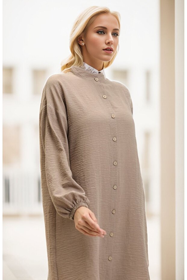 سترة من الكتان بأزرار وطية صدر السترة - 3