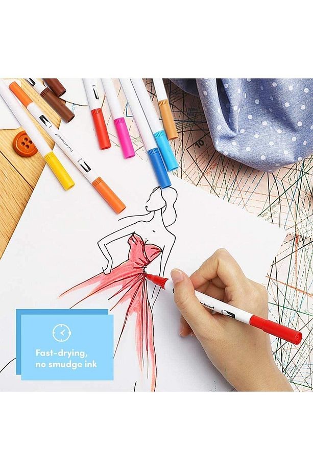 Çift Taraflı Brushpen 36’Lı Marker Kalem Seti Bullet Jurnal Mandala Eskiz Boyama Seti - 3