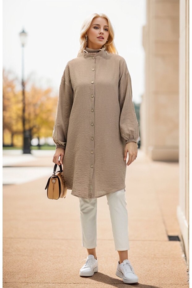 سترة من الكتان بأزرار وطية صدر السترة - 2