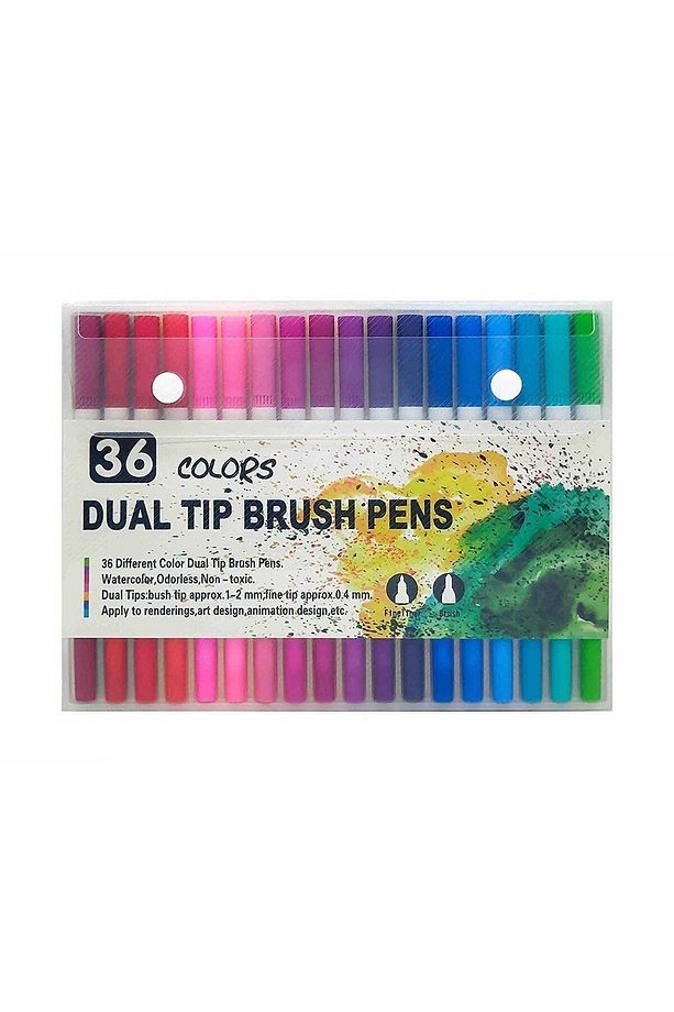 Çift Taraflı Brushpen 36’Lı Marker Kalem Seti Bullet Jurnal Mandala Eskiz Boyama Seti - 1