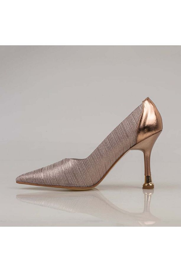 Bakır Crystal Glam Kadın Şeffaf Sim Kaplama Stiletto - 4