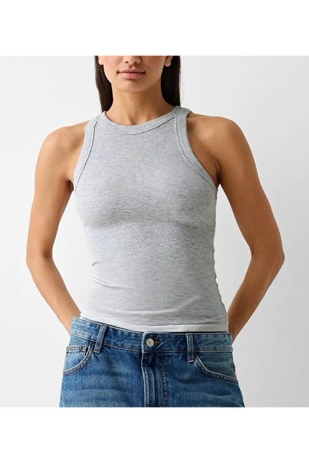 Women's Corded Fabric t-shirt Halter Neck Tank top Tank Top